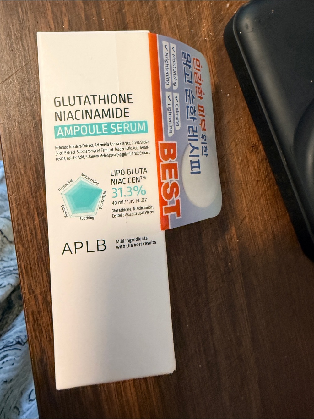 APL Glutathione Niacinamide Ampoule Serum - White with Teal Accent